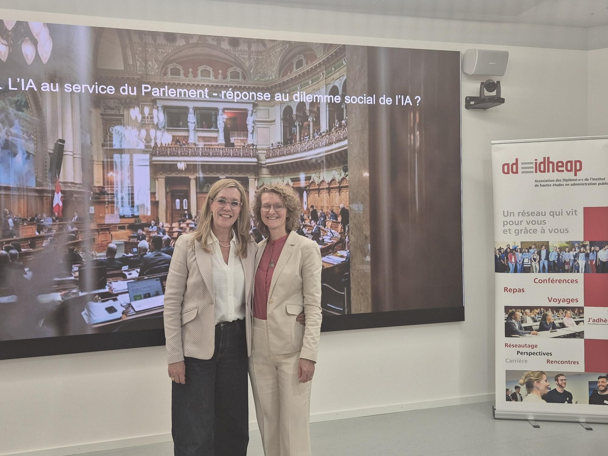Dr. Jacqueline Kucera and Isabelle Chappuis at their joint conference on AI Governance & Leadership